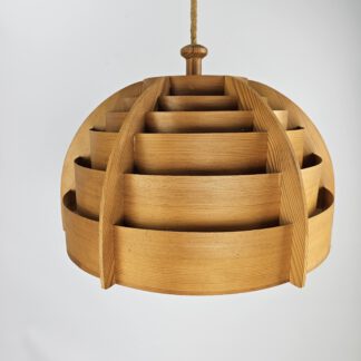 Fineer houten hanglamp stijl Hans Agne Jacobsson